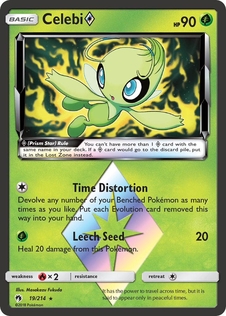 Celebi (19/214) (Prism Star) [Sun & Moon: Lost Thunder] | Jomio and Rueliete's Cards and Comics