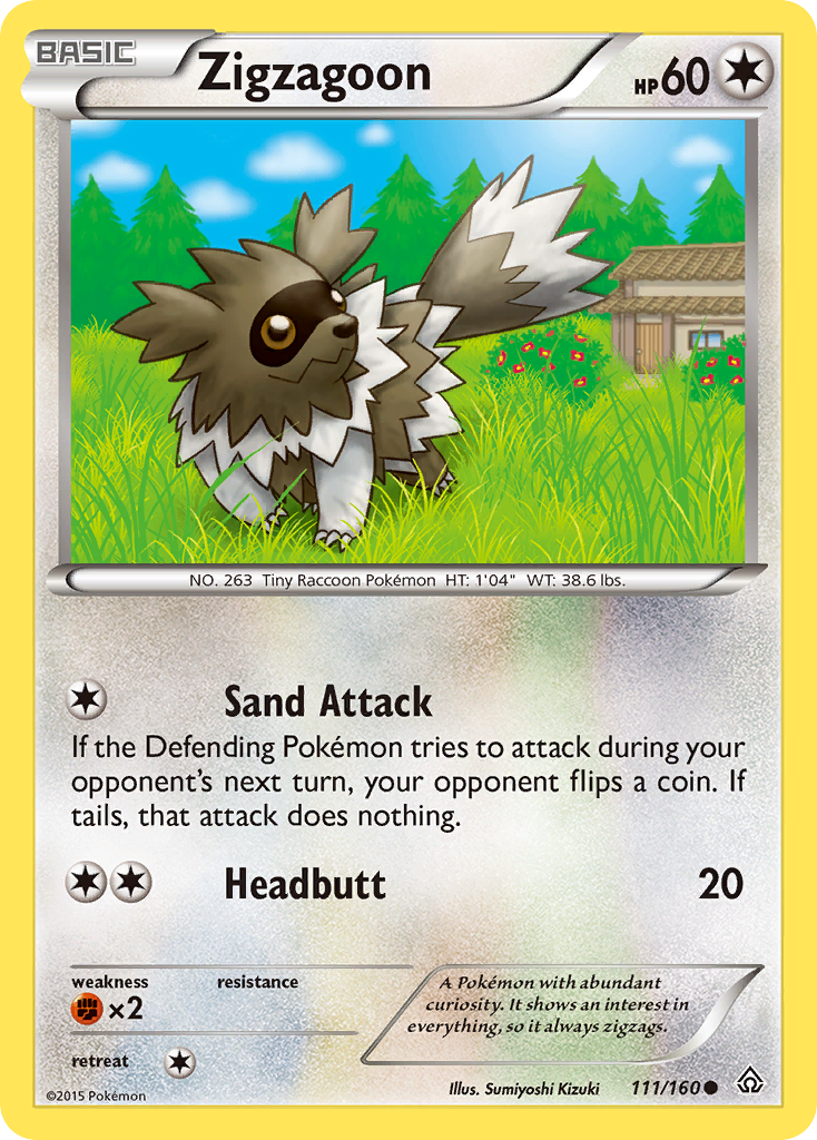 Zigzagoon (111/160) [XY: Primal Clash] | Jomio and Rueliete's Cards and Comics
