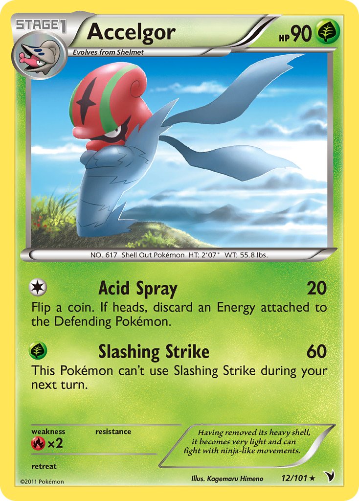 Accelgor (12/101) (Cracked Ice Holo) (Theme Deck Exclusive) [Black & White: Noble Victories] | Jomio and Rueliete's Cards and Comics