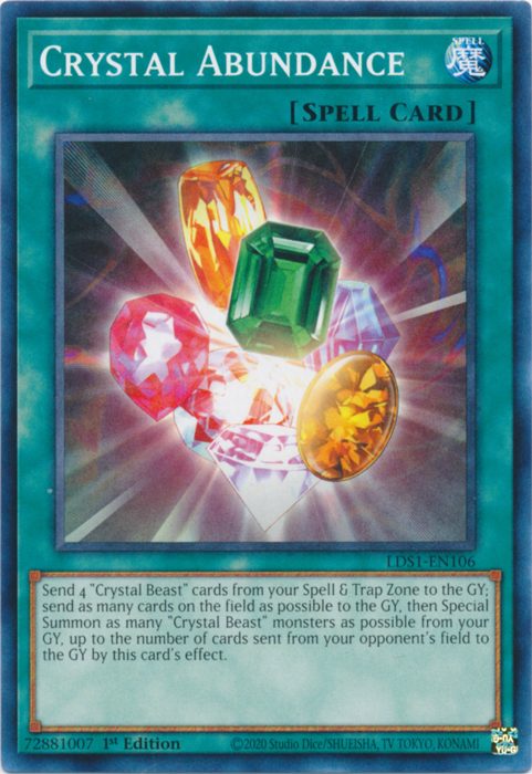 Crystal Abundance [LDS1-EN106] Common | Jomio and Rueliete's Cards and Comics