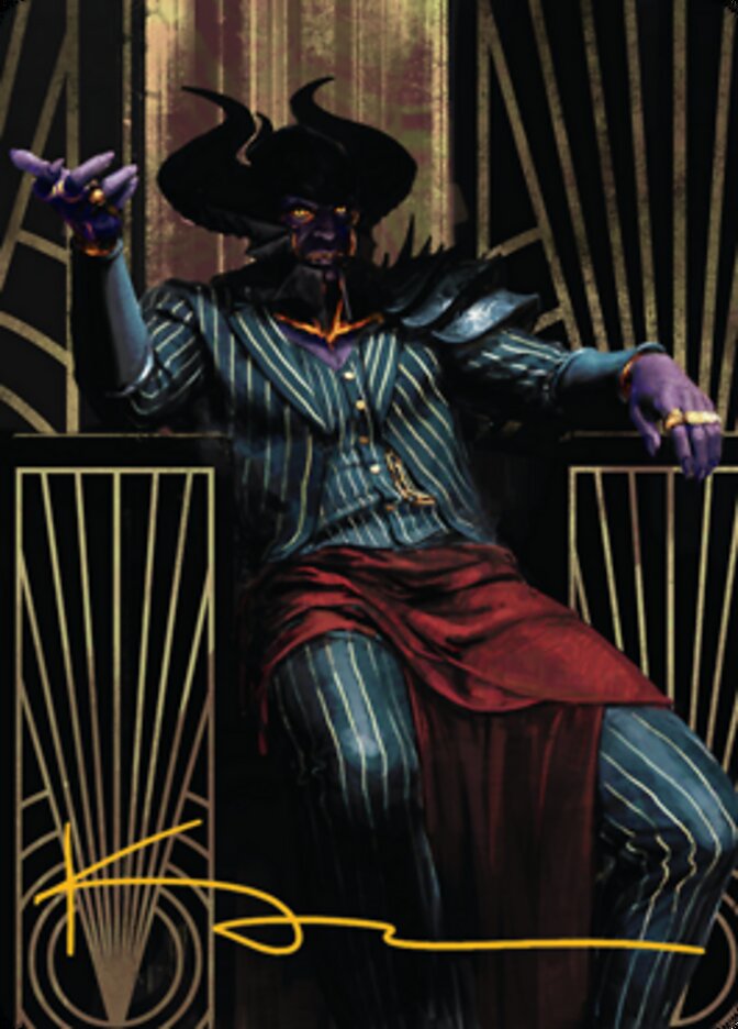Ob Nixilis, the Adversary 2 Art Card (Gold-Stamped Signature) [Streets of New Capenna Art Series] | Jomio and Rueliete's Cards and Comics