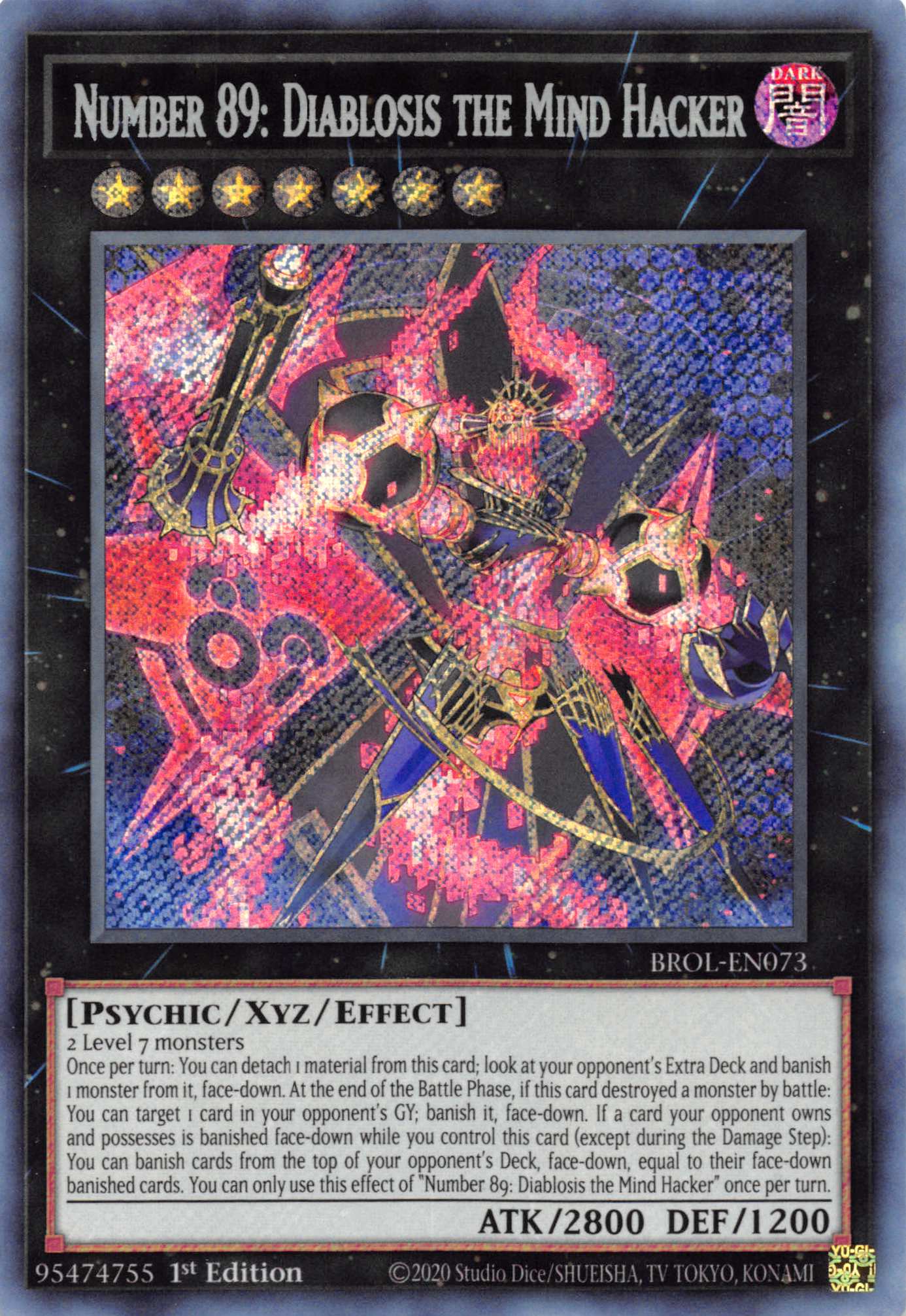 Number 89: Diablosis the Mind Hacker [BROL-EN073] Secret Rare | Jomio and Rueliete's Cards and Comics