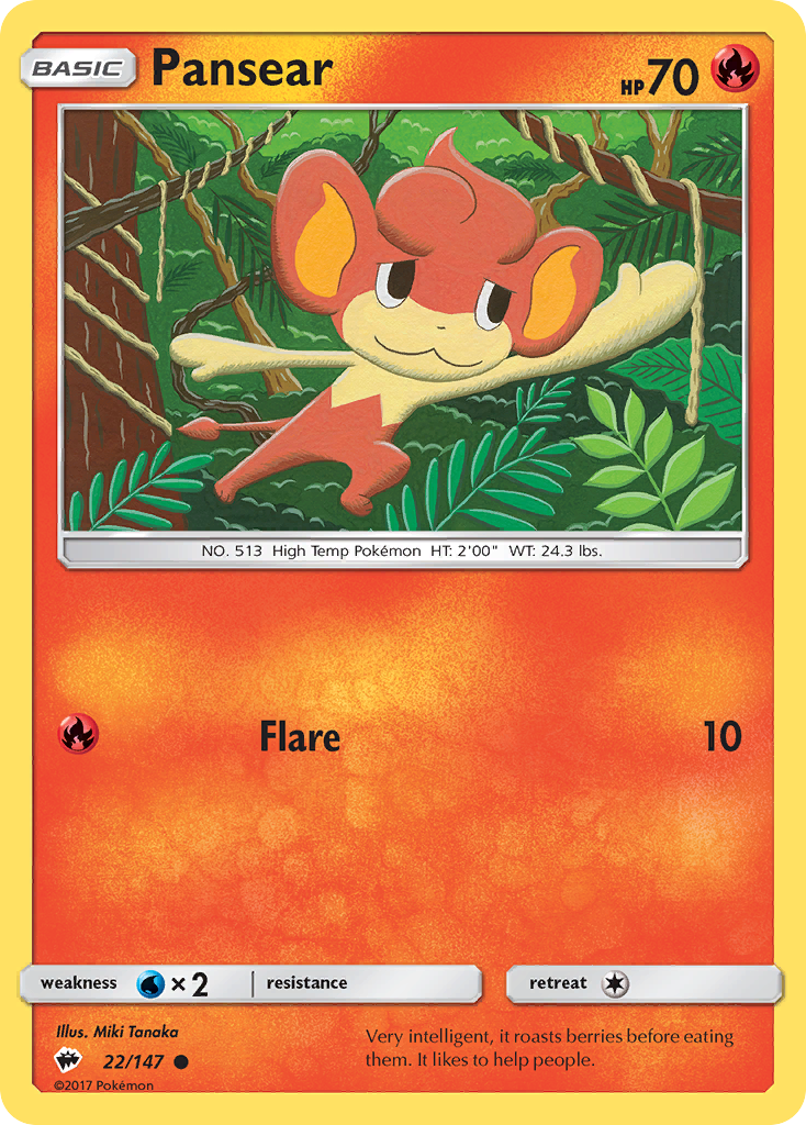 Pansear (22/147) [Sun & Moon: Burning Shadows] | Jomio and Rueliete's Cards and Comics