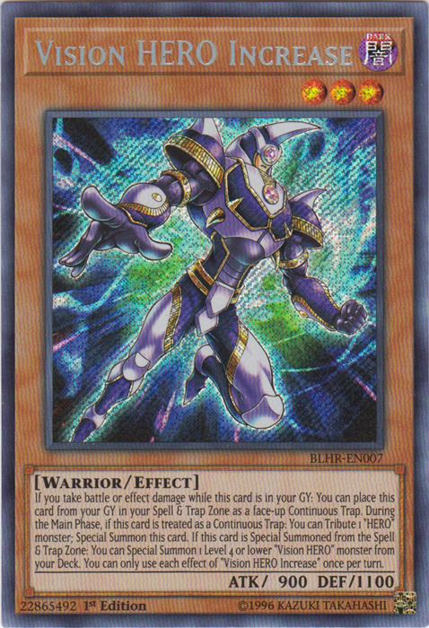 Vision HERO Increase [BLHR-EN007] Secret Rare | Jomio and Rueliete's Cards and Comics