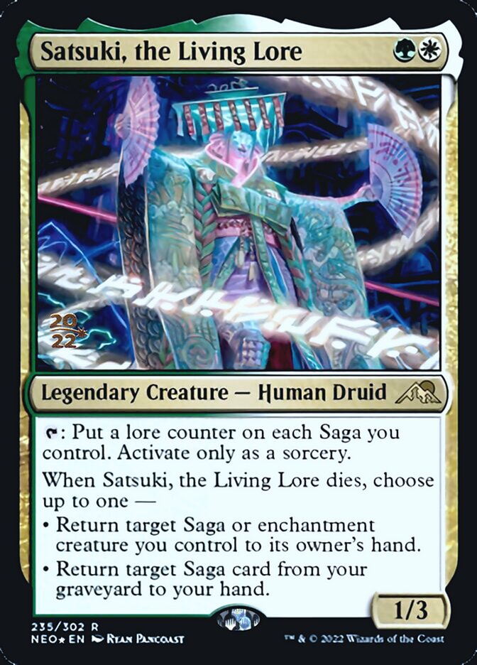 Satsuki, the Living Lore [Kamigawa: Neon Dynasty Prerelease Promos] | Jomio and Rueliete's Cards and Comics