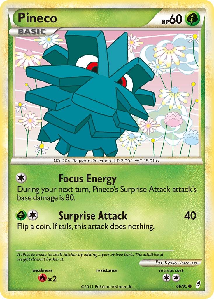 Pineco (68/95) [HeartGold & SoulSilver: Call of Legends] | Jomio and Rueliete's Cards and Comics