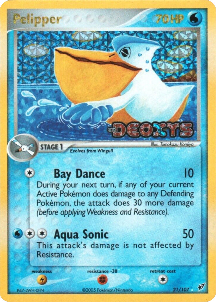 Pelipper (21/107) (Stamped) [EX: Deoxys] | Jomio and Rueliete's Cards and Comics