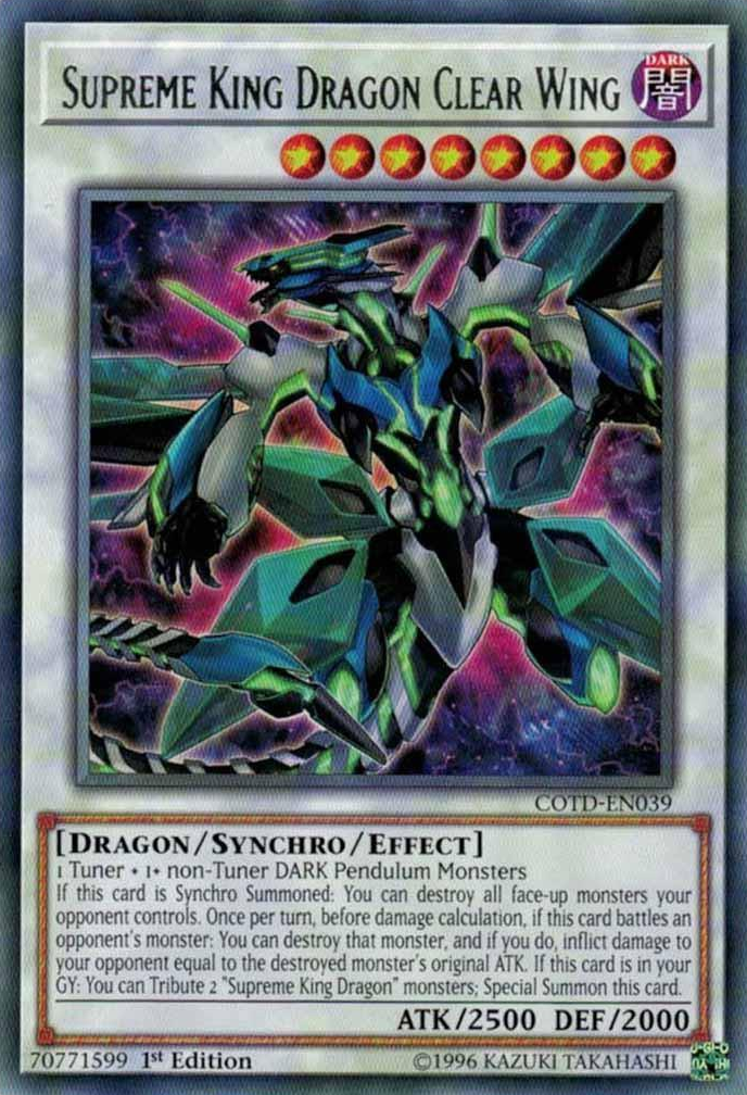 Supreme King Dragon Clear Wing [COTD-EN039] Rare | Jomio and Rueliete's Cards and Comics