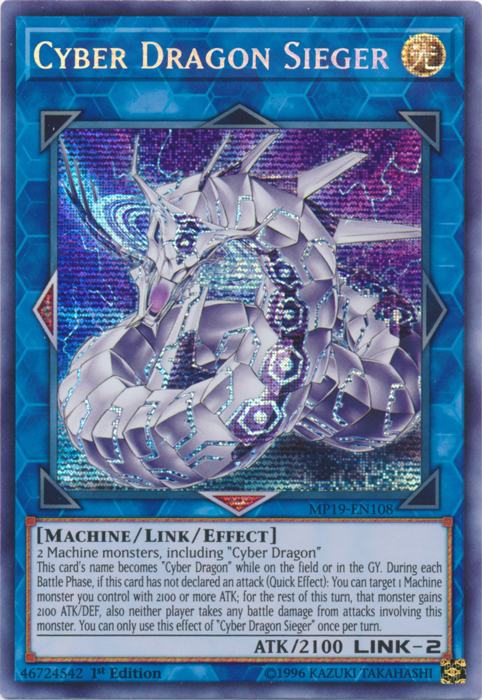 Cyber Dragon Sieger [MP19-EN108] Prismatic Secret Rare | Jomio and Rueliete's Cards and Comics