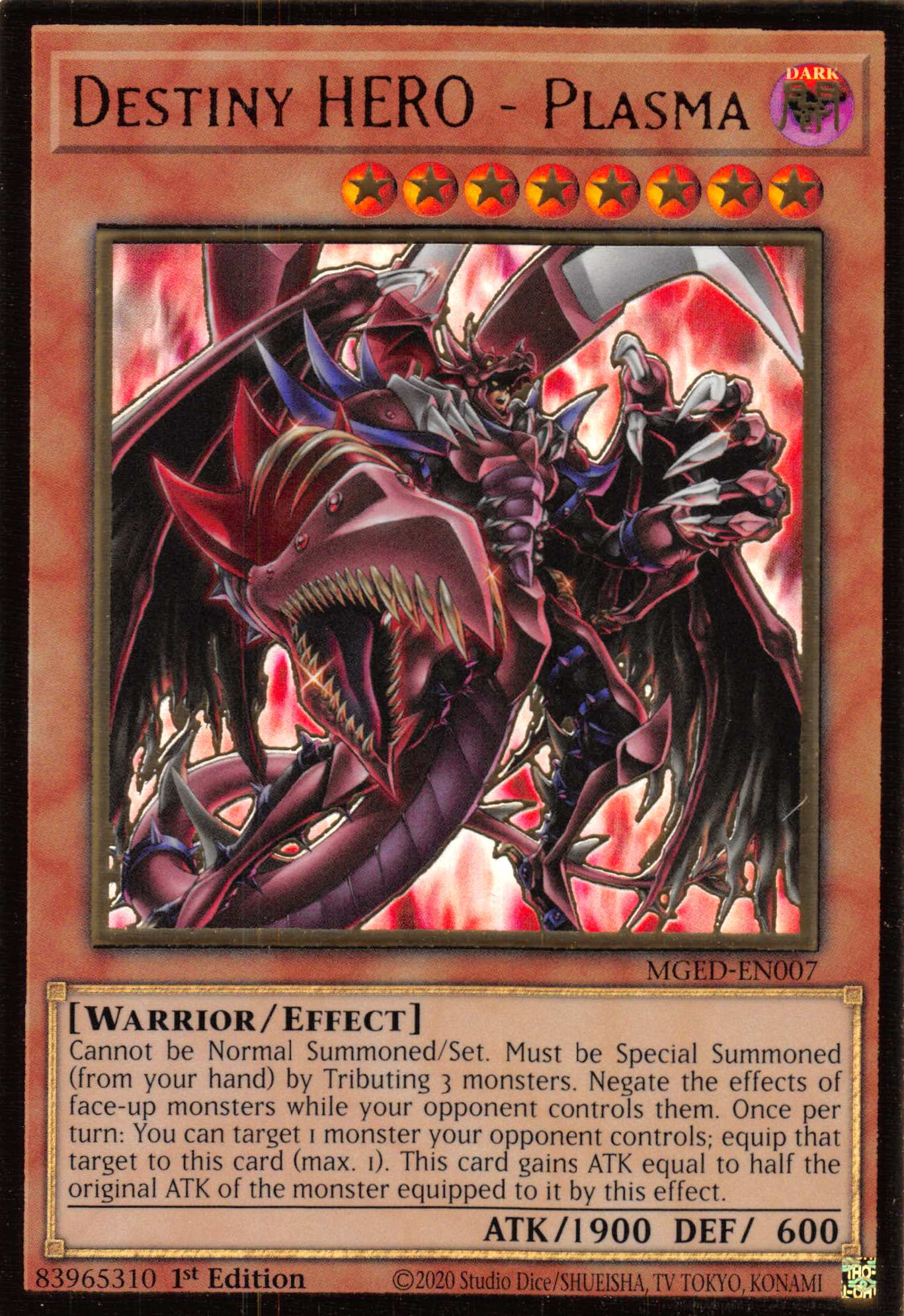 Destiny HERO - Plasma (Alternate Art) [MGED-EN007] Gold Rare | Jomio and Rueliete's Cards and Comics
