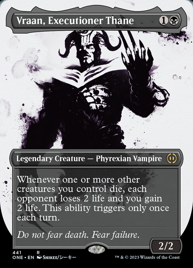Vraan, Executioner Thane (Borderless Ichor Step-and-Compleat Foil) [Phyrexia: All Will Be One] | Jomio and Rueliete's Cards and Comics