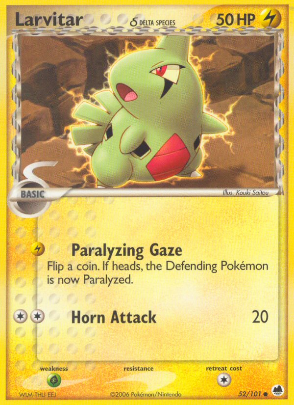 Larvitar (52/101) (Delta Species) [EX: Dragon Frontiers] | Jomio and Rueliete's Cards and Comics