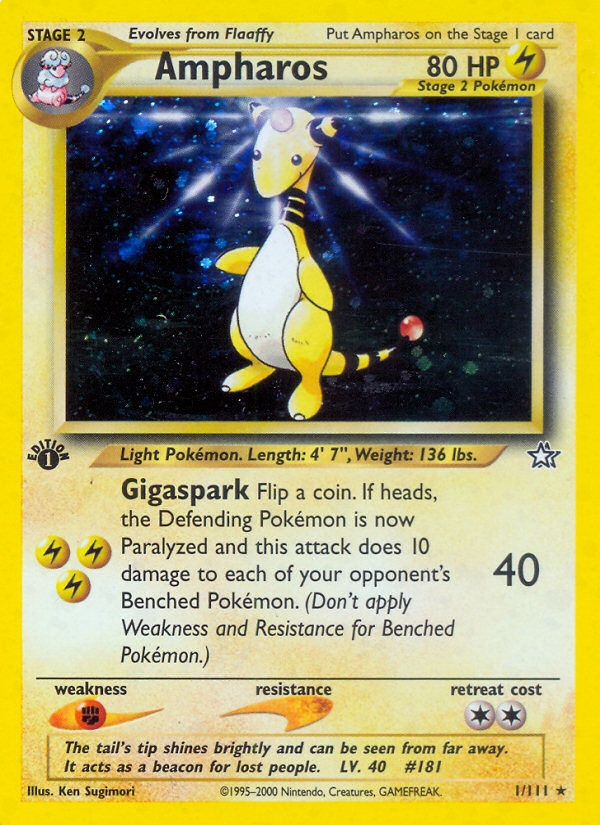 Ampharos (1/111) [Neo Genesis 1st Edition] | Jomio and Rueliete's Cards and Comics