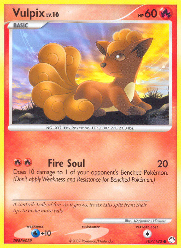 Vulpix (107/123) [Diamond & Pearl: Mysterious Treasures] | Jomio and Rueliete's Cards and Comics
