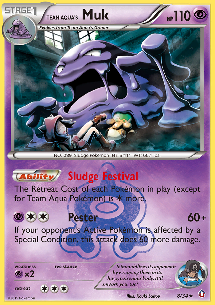 Team Aqua's Muk (8/34) [XY: Double Crisis] | Jomio and Rueliete's Cards and Comics