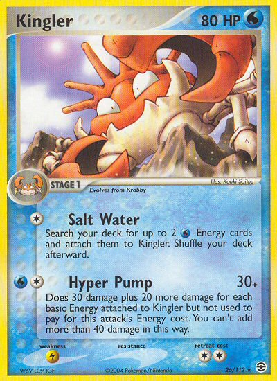 Kingler (26/112) [EX: FireRed & LeafGreen] | Jomio and Rueliete's Cards and Comics