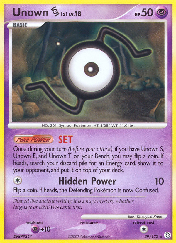 Unown S (39/132) [Diamond & Pearl: Secret Wonders] | Jomio and Rueliete's Cards and Comics