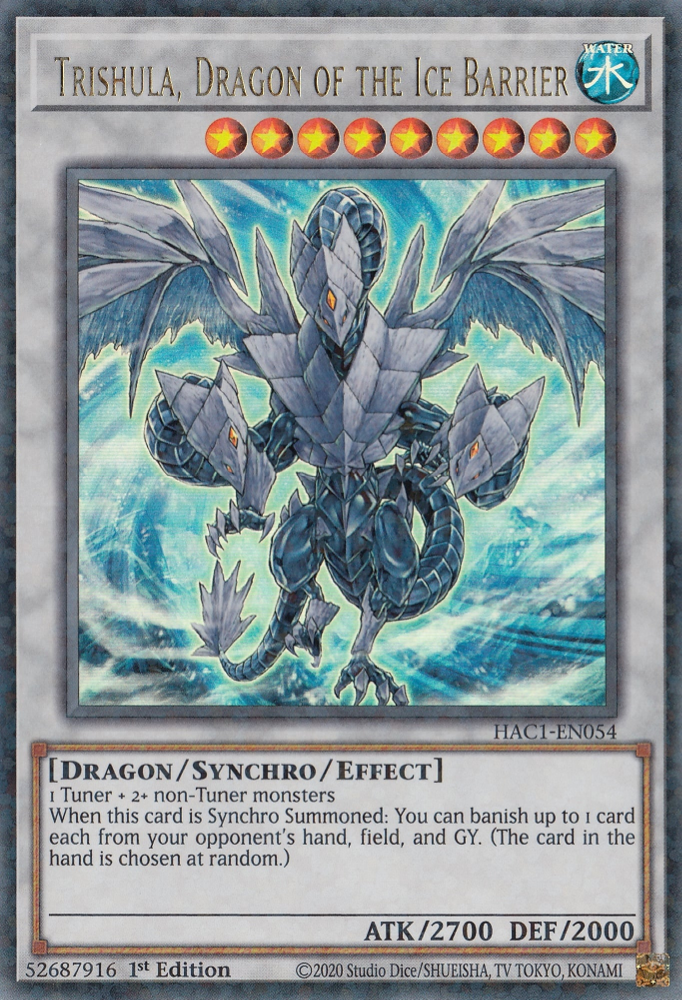 Trishula, Dragon of the Ice Barrier (Duel Terminal) [HAC1-EN054] Parallel Rare | Jomio and Rueliete's Cards and Comics