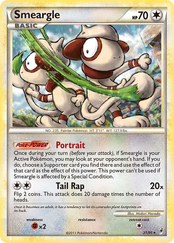 Smeargle (21/95) [HeartGold & SoulSilver: Call of Legends] | Jomio and Rueliete's Cards and Comics
