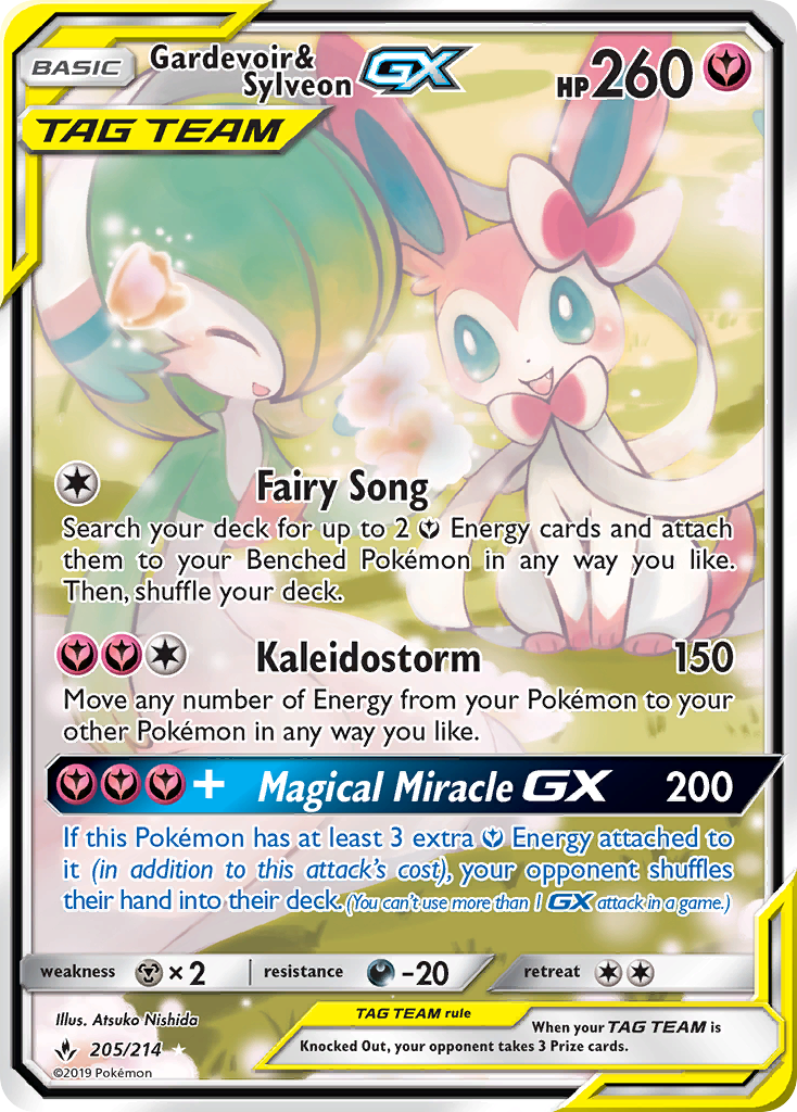 Gardevoir & Sylveon GX (205/214) [Sun & Moon: Unbroken Bonds] | Jomio and Rueliete's Cards and Comics