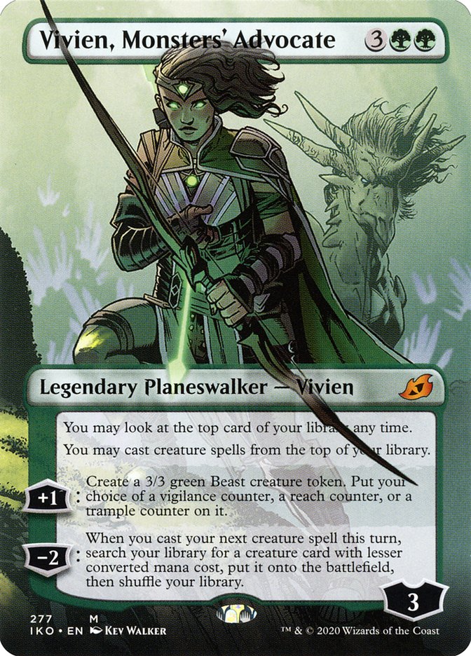 Vivien, Monsters' Advocate (Borderless) [Ikoria: Lair of Behemoths] | Jomio and Rueliete's Cards and Comics