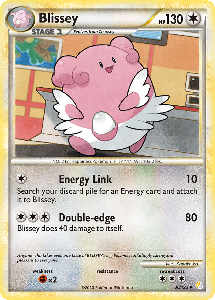 Blissey (36/123) [HeartGold & SoulSilver: Base Set] | Jomio and Rueliete's Cards and Comics