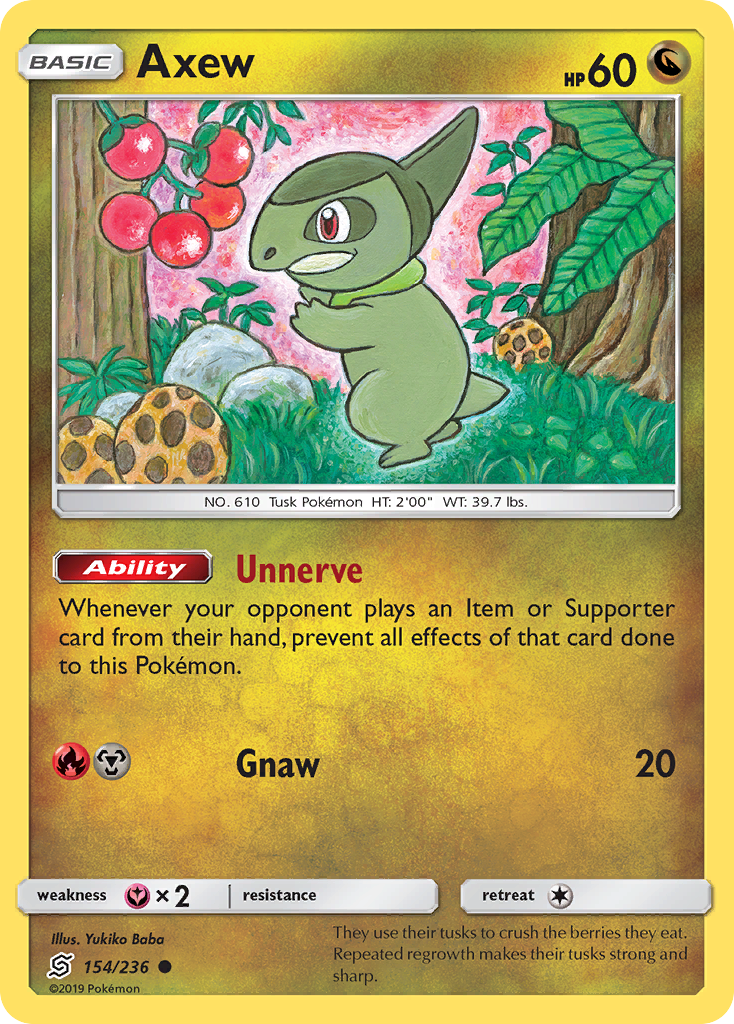 Axew (154/236) [Sun & Moon: Unified Minds] | Jomio and Rueliete's Cards and Comics