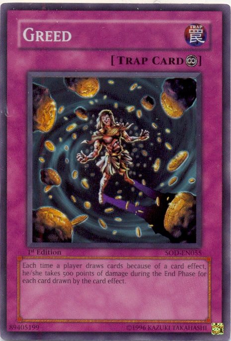 Greed [SOD-EN055] Super Rare | Jomio and Rueliete's Cards and Comics