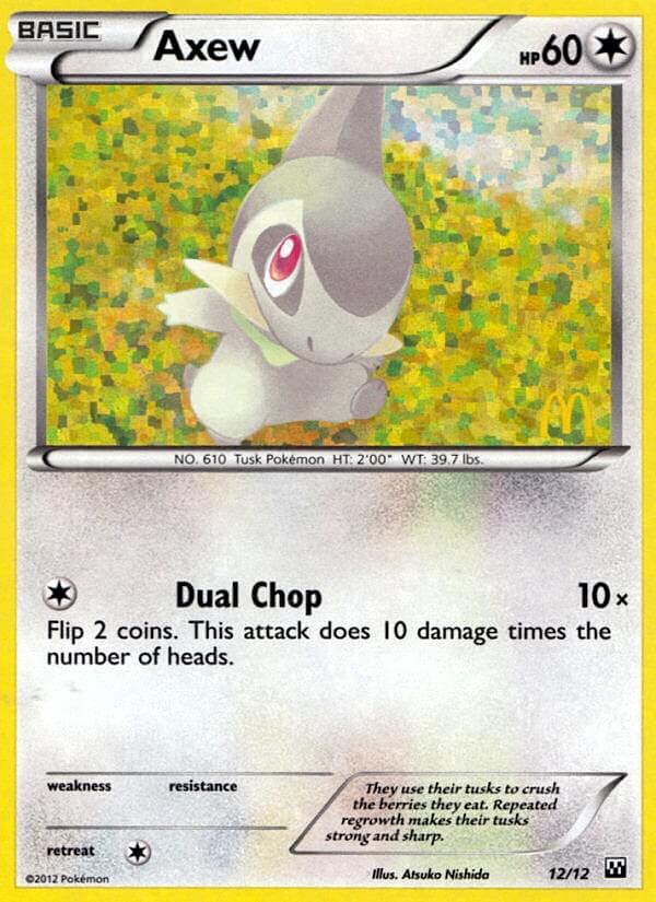 Axew (12/12) [McDonald's Promos: 2012 Collection] | Jomio and Rueliete's Cards and Comics