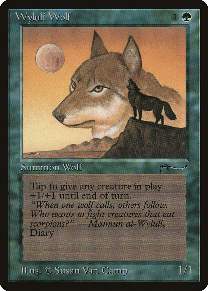 Wyluli Wolf (Dark Mana Cost) [Arabian Nights] | Jomio and Rueliete's Cards and Comics
