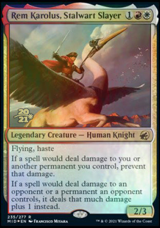 Rem Karolus, Stalwart Slayer [Innistrad: Midnight Hunt Prerelease Promos] | Jomio and Rueliete's Cards and Comics
