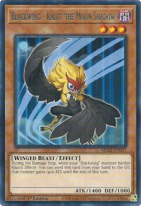 Blackwing - Kalut the Moon Shadow [MAZE-EN037] Rare | Jomio and Rueliete's Cards and Comics