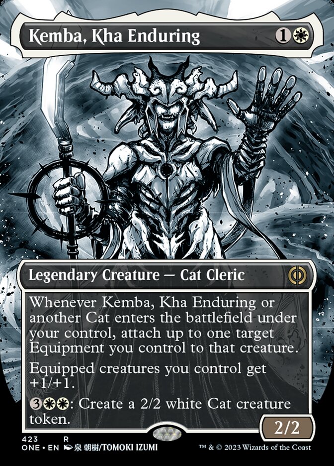 Kemba, Kha Enduring (Borderless Manga Step-and-Compleat Foil) [Phyrexia: All Will Be One] | Jomio and Rueliete's Cards and Comics