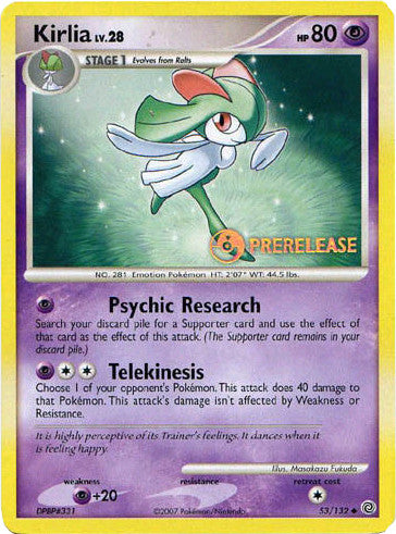Kirlia (53/132) (Prerelease Promo) [Diamond & Pearl: Black Star Promos] | Jomio and Rueliete's Cards and Comics