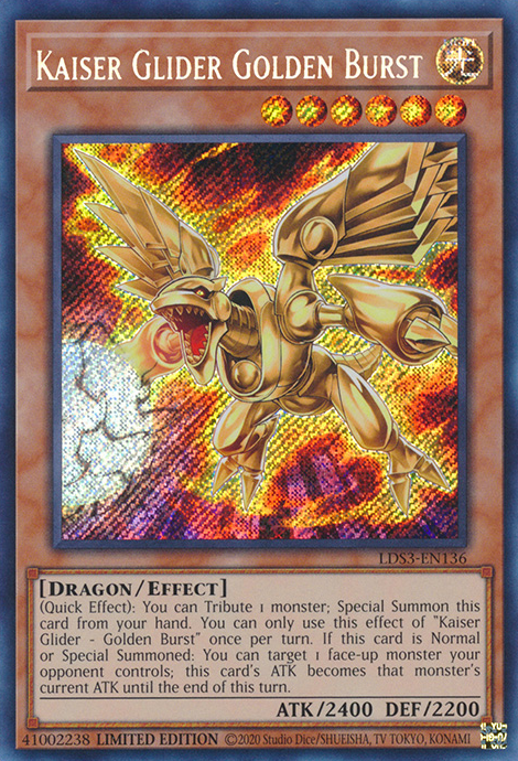 Kaiser Glider Golden Burst [LDS3-EN136] Secret Rare | Jomio and Rueliete's Cards and Comics