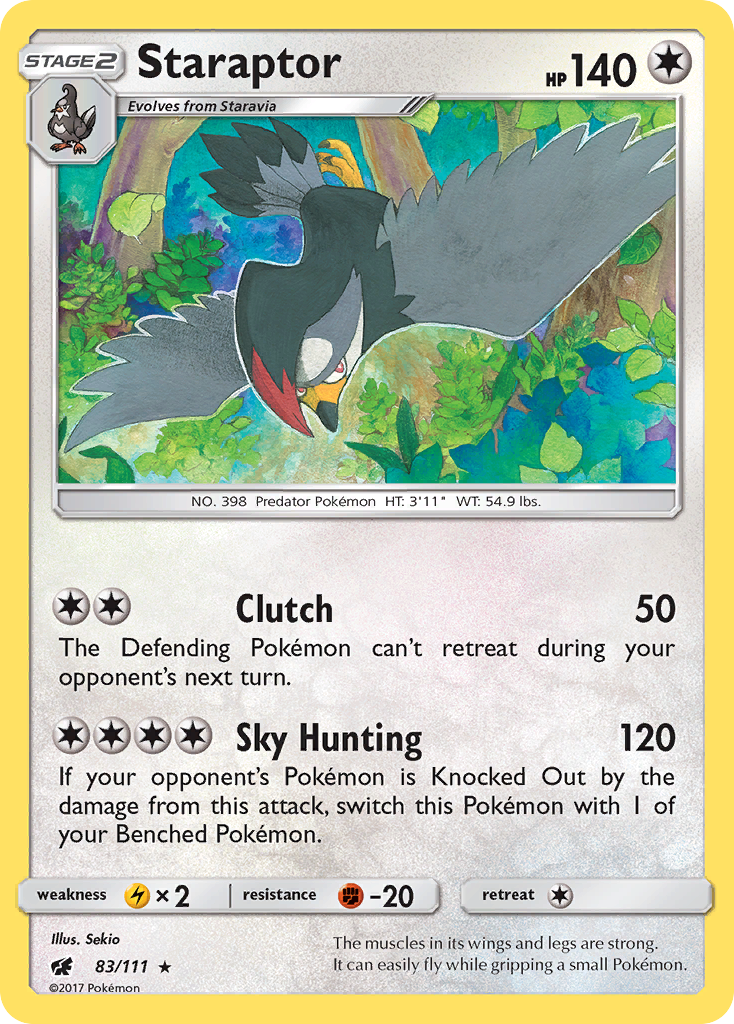 Staraptor (83/111) [Sun & Moon: Crimson Invasion] | Jomio and Rueliete's Cards and Comics