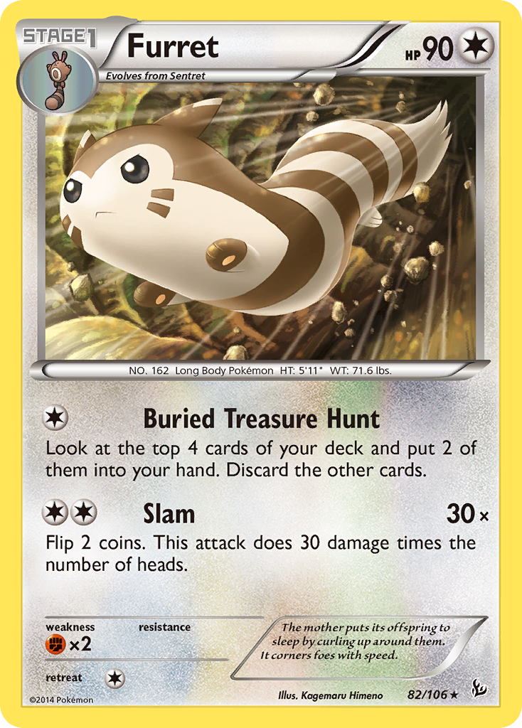 Furret (82/106) [XY: Flashfire] | Jomio and Rueliete's Cards and Comics