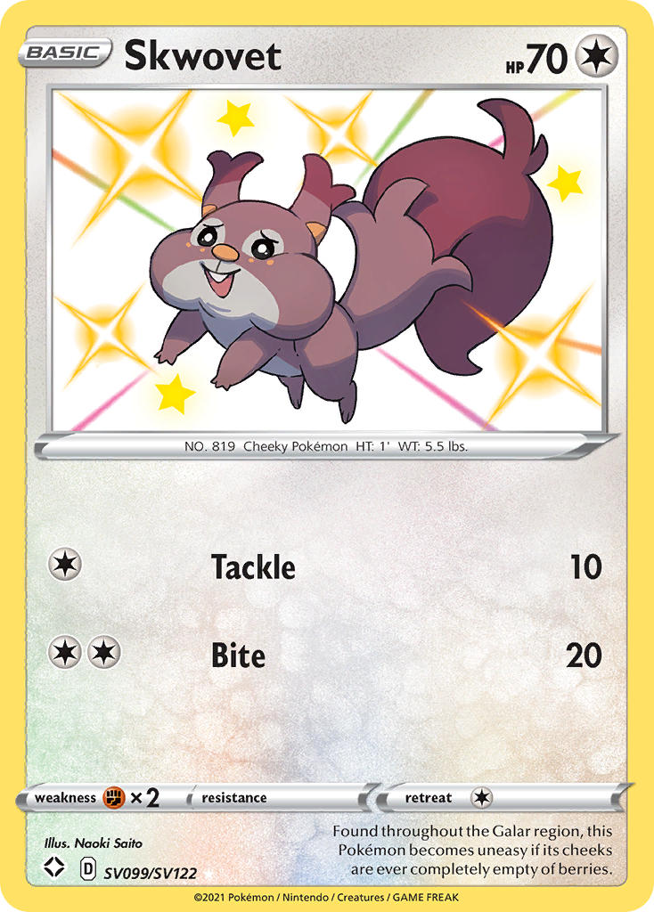 Skwovet (SV099/SV122) [Sword & Shield: Shining Fates] | Jomio and Rueliete's Cards and Comics