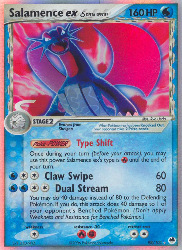 Salamence ex (98/101) (Delta Species) [EX: Dragon Frontiers] | Jomio and Rueliete's Cards and Comics