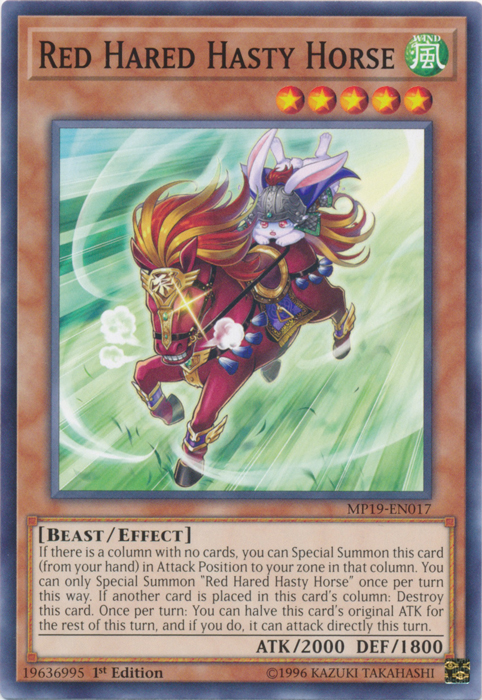 Red Hared Hasty Horse [MP19-EN017] Common | Jomio and Rueliete's Cards and Comics
