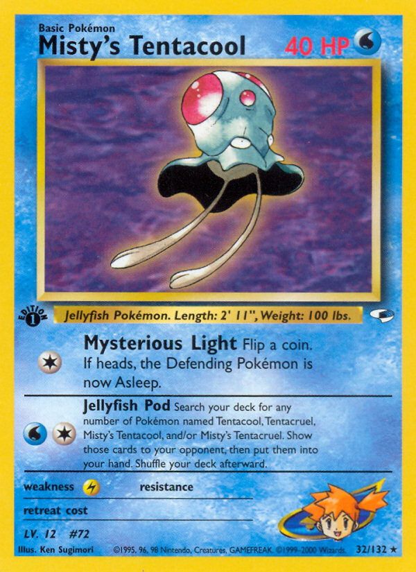 Misty's Tentacool (32/132) [Gym Heroes 1st Edition] | Jomio and Rueliete's Cards and Comics
