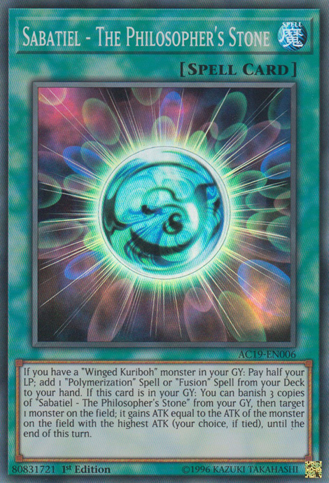 Sabatiel - The Philosopher's Stone [AC19-EN006] Super Rare | Jomio and Rueliete's Cards and Comics