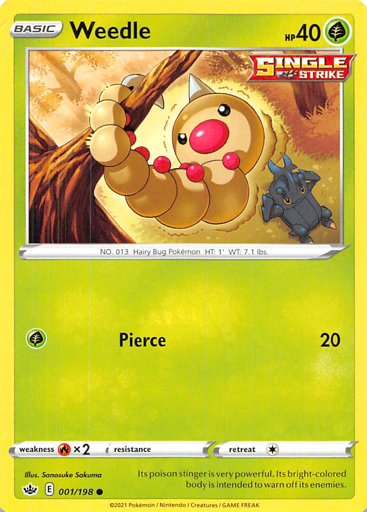 Weedle (001/198) [Sword & Shield: Chilling Reign] | Jomio and Rueliete's Cards and Comics