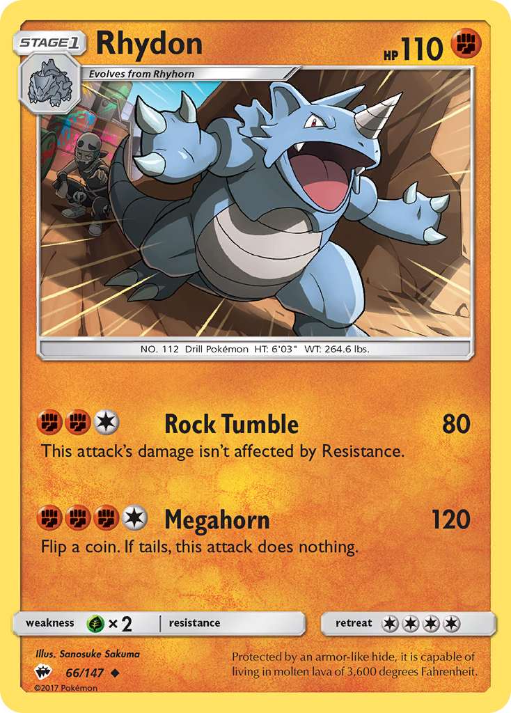 Rhydon (66/147) [Sun & Moon: Burning Shadows] | Jomio and Rueliete's Cards and Comics