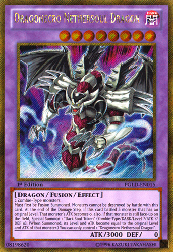 Dragonecro Nethersoul Dragon [PGLD-EN015] Gold Secret Rare | Jomio and Rueliete's Cards and Comics