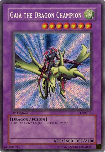 Gaia the Dragon Champion [LOB-125] Secret Rare | Jomio and Rueliete's Cards and Comics
