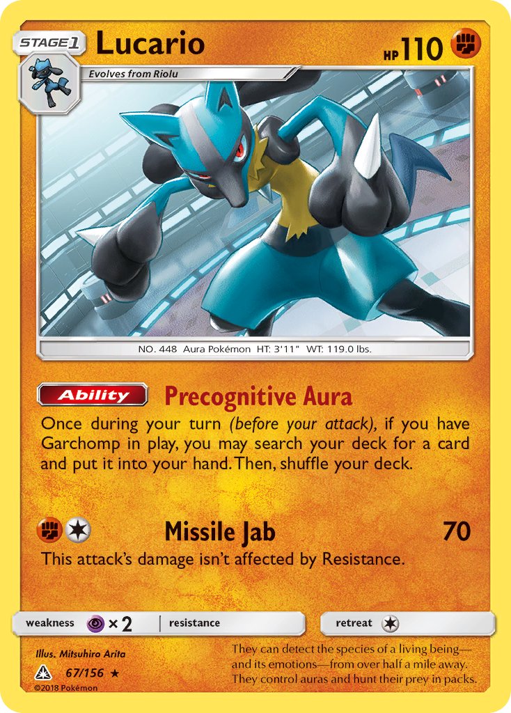 Lucario (67/156) (Theme Deck Exclusive) [Sun & Moon: Ultra Prism] | Jomio and Rueliete's Cards and Comics