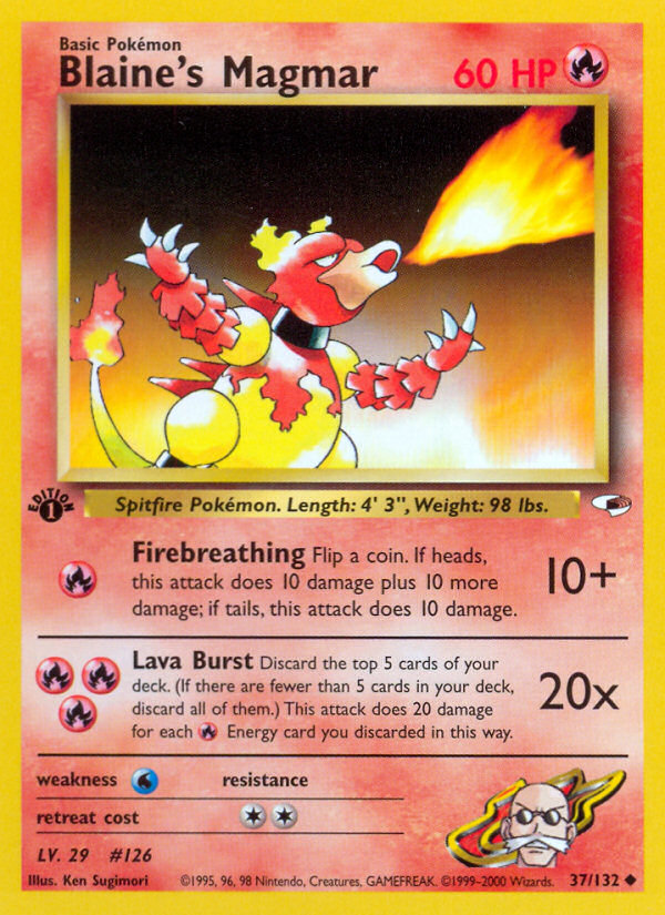 Blaine's Magmar (37/132) [Gym Heroes 1st Edition] | Jomio and Rueliete's Cards and Comics