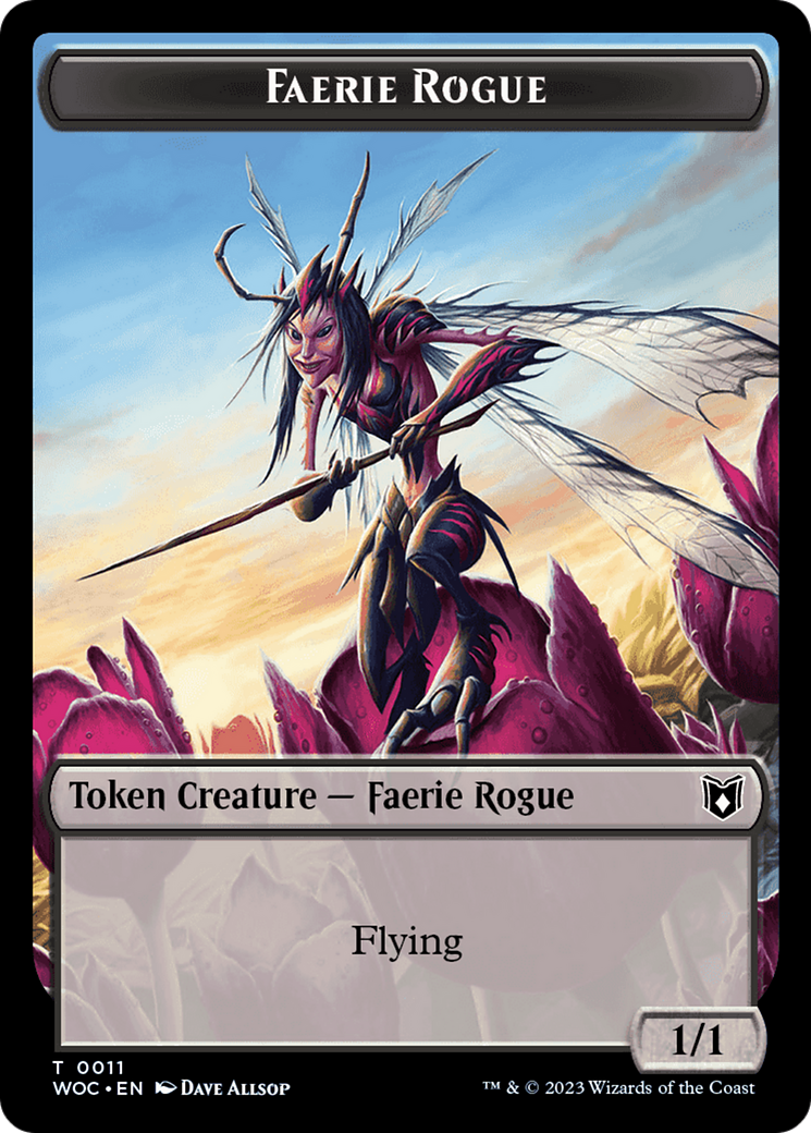 Faerie Rogue // Pirate (0011) Double-Sided Token [Wilds of Eldraine Commander Tokens] | Jomio and Rueliete's Cards and Comics
