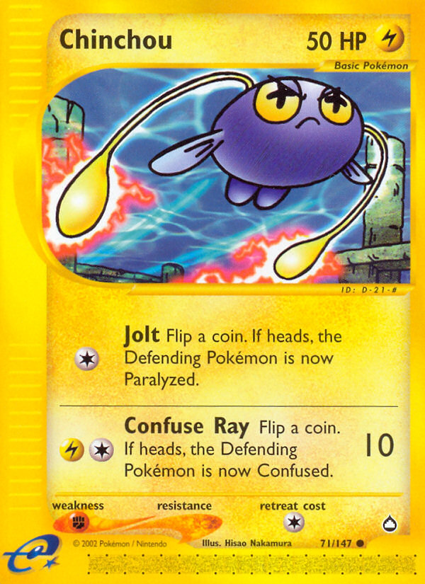 Chinchou (71/147) [Aquapolis] | Jomio and Rueliete's Cards and Comics